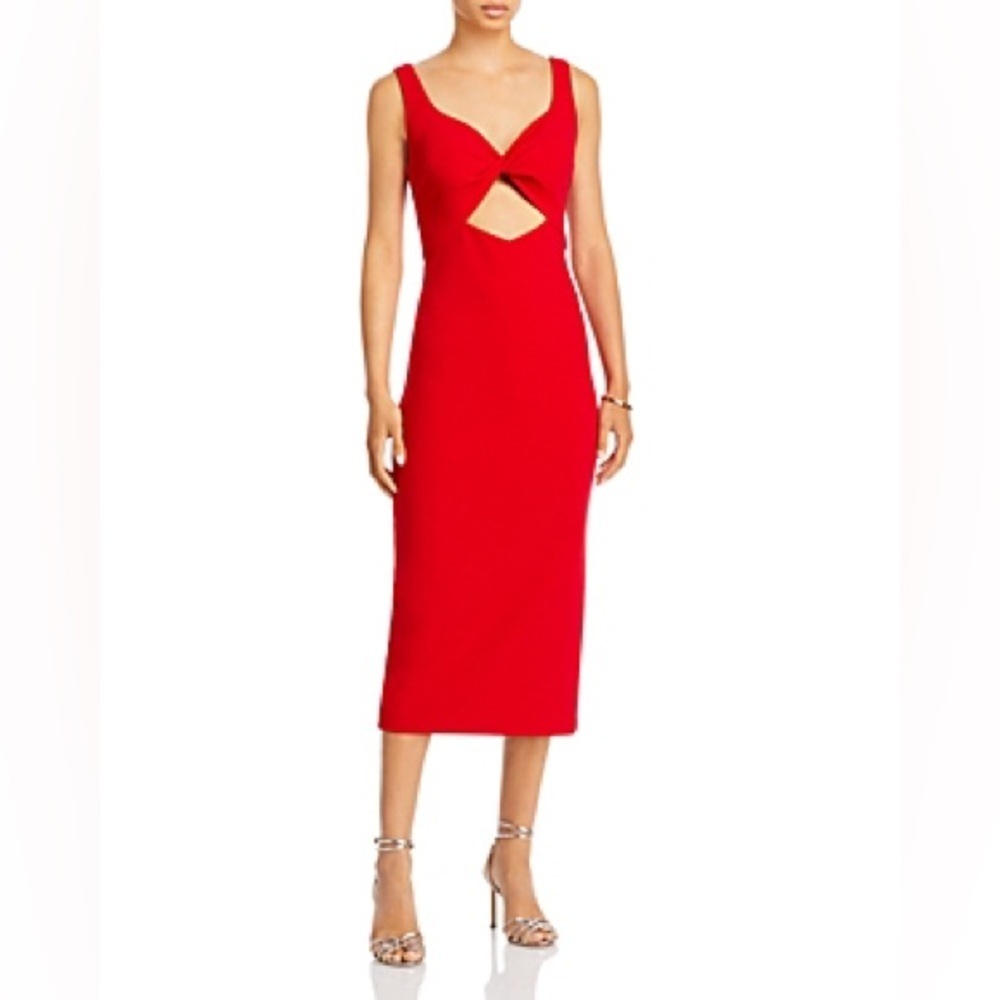 RARE Aqua NWT Cutout Midi Dress - 100% Exclusive In Red—4